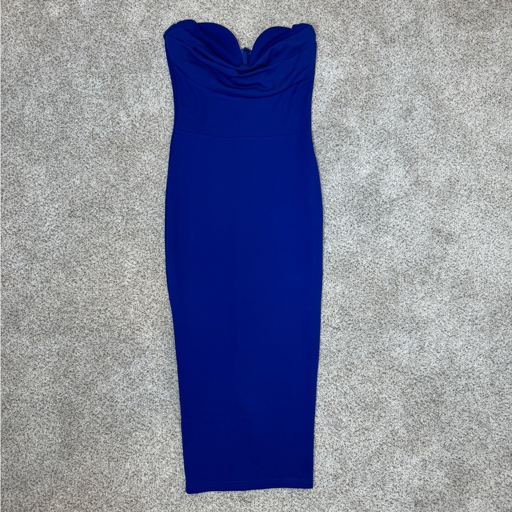 SHEIN Royal Blue Strapless Bodycon Dress | Sweetheart Neckline | Size S